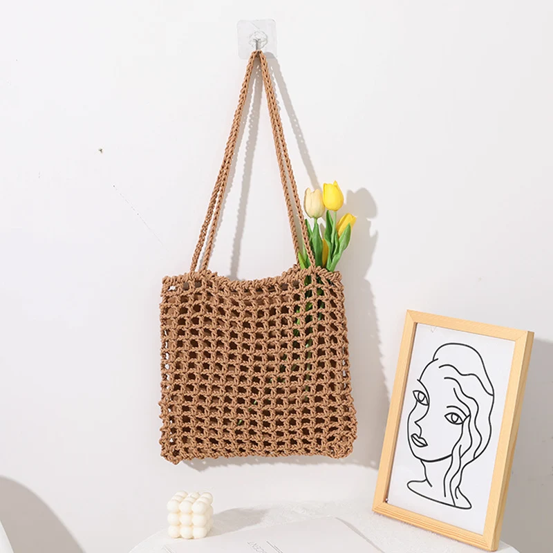 Handgefertigte Baumwolltasche mit dekorativem Netzdesign Skanto