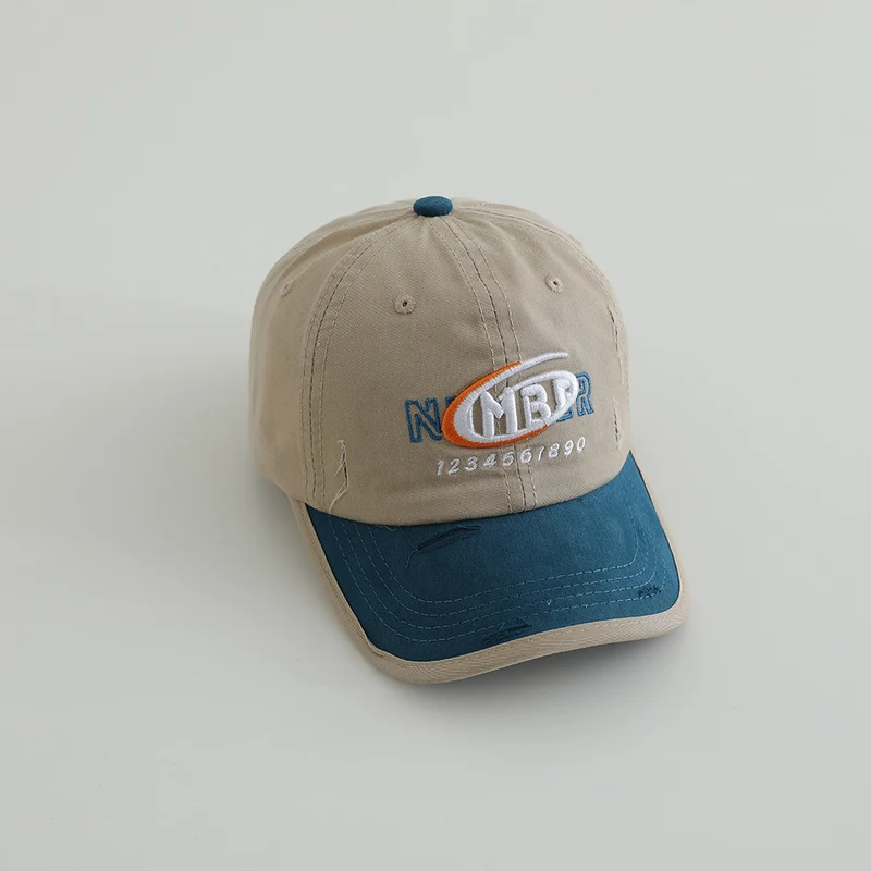 Herren Distressed Baumwoll-Baseballkappe mit Logo Skanto