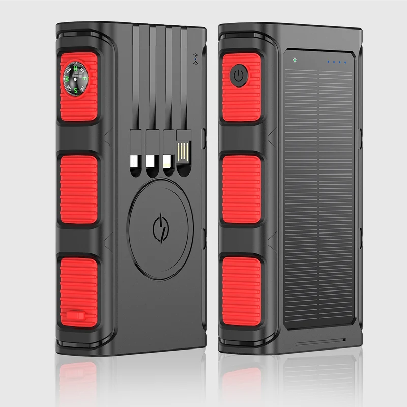 Multifunktionale Solar-Powerbank mit integriertem Kompass und Schnellladefunktion Skanto