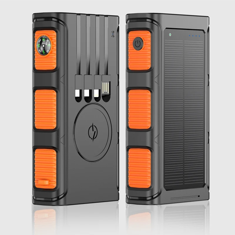 Multifunktionale Solar-Powerbank mit integriertem Kompass und Schnellladefunktion Skanto