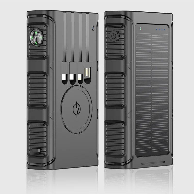 Multifunktionale Solar-Powerbank mit integriertem Kompass und Schnellladefunktion Skanto