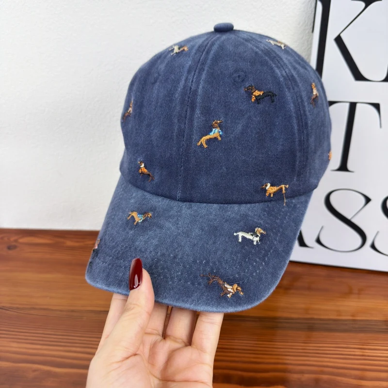 Unisex Bestickte Baseballkappe mit Hundemotiv Skanto