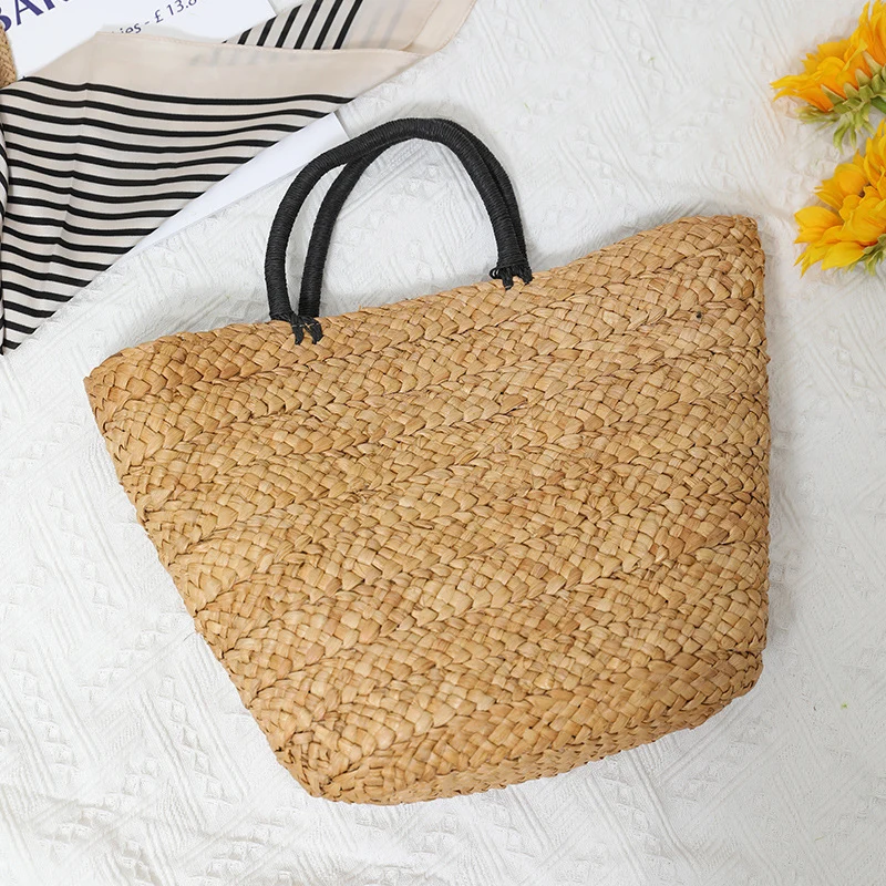 Elegante gewebte Tasche mit Kontrastgriff Skanto