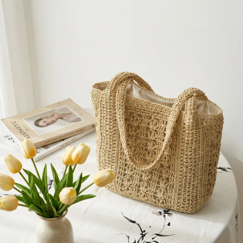 Handtasche im Boho-Stil aus geflochtenem Naturmaterial Skanto
