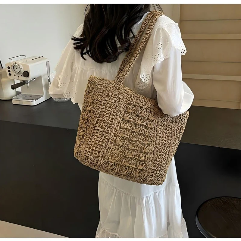 Handtasche im Boho-Stil aus geflochtenem Naturmaterial Skanto