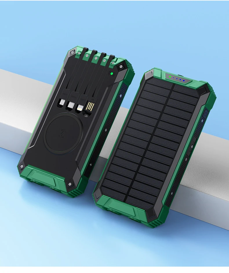 Hochleistungs-Solar-Powerbank mit multifunktionalen Kabeln Skanto