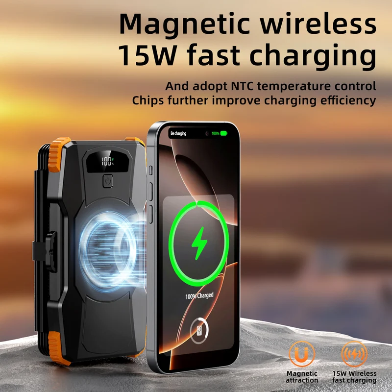Hochleistungs-Solar-Powerbank mit integrierter LED-Beleuchtung Skanto