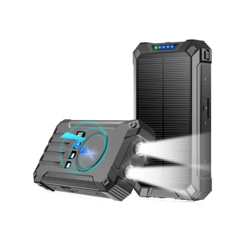 Hochleistungs-Solar-Powerbank mit Dual-LED-Leuchten und Schnellladefunktion Skanto