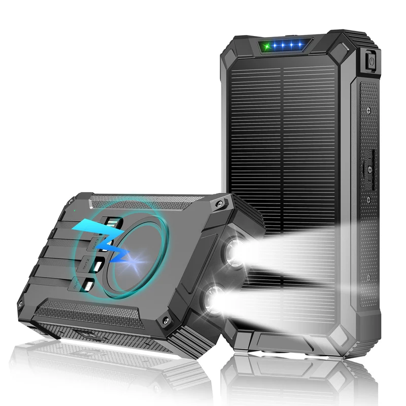 Hochleistungs-Solar-Powerbank mit Dual-LED-Leuchten und Schnellladefunktion Skanto