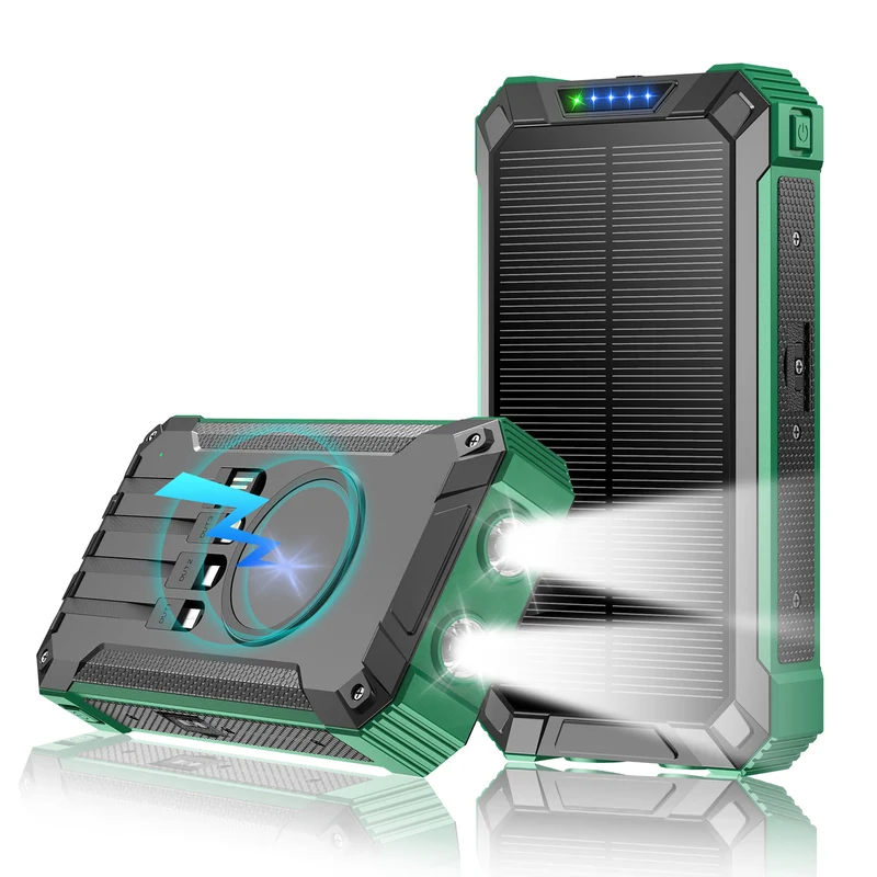 Hochleistungs-Solar-Powerbank mit Dual-LED-Leuchten und Schnellladefunktion Skanto