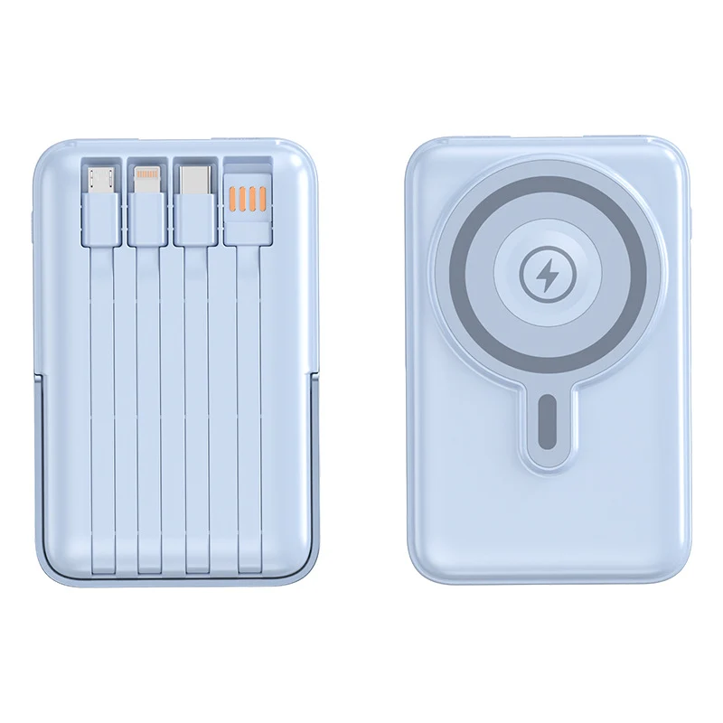 Tragbare Powerbank mit integrierten Ladekabeln und MagSafe-Funktion Skanto