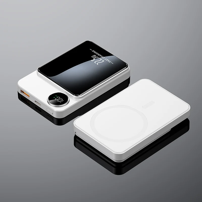 Tragbare Powerbank mit innovativer Leistungsanzeige und induktiver Ladefunktion Skanto