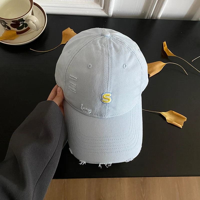 Unisex Distressed Bestickte Baseballkappe Skanto