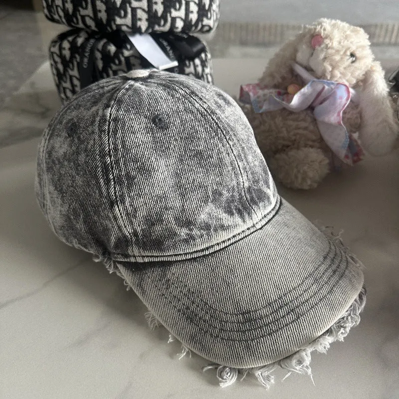 Unisex Distressed Denim Baseballkappe Skanto