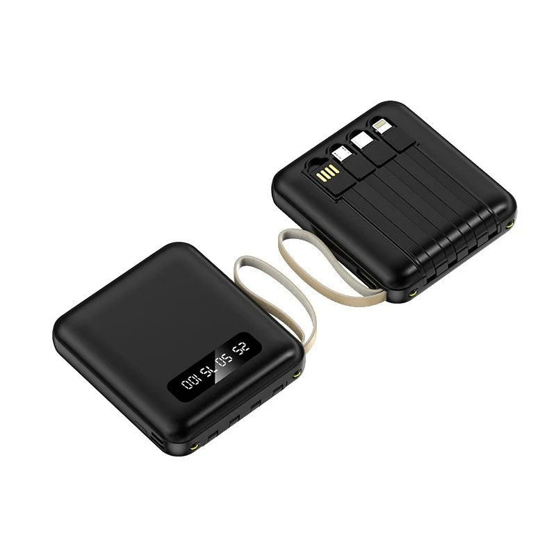 Kompakte Powerbank mit integrierten Ladekabeln Skanto