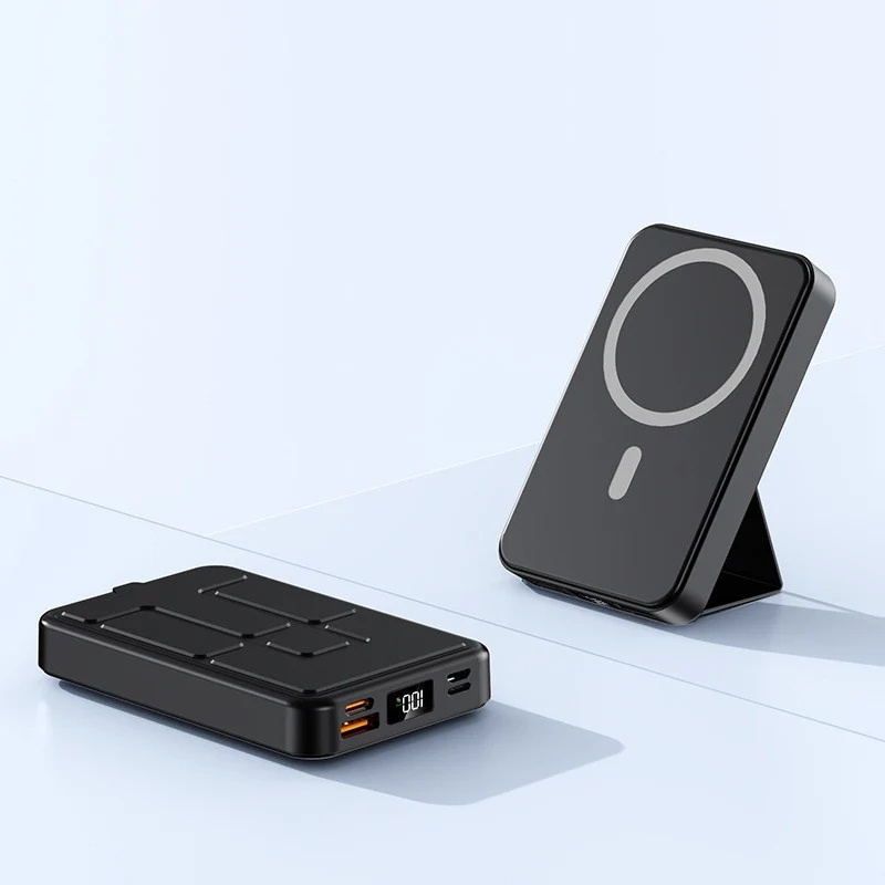 Tragbare MagSafe Powerbank mit integriertem Ständer und Digitalanzeige Skanto