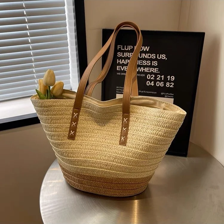 Strandtasche mit robusten Ledergriffen Skanto