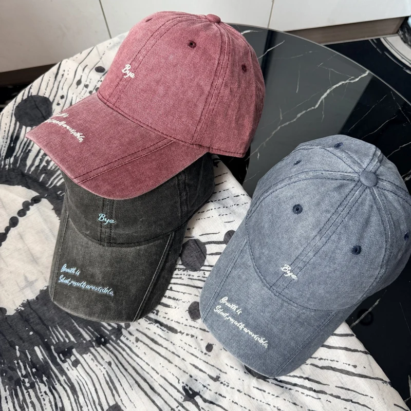 Lässige Distressed-Baumwoll-Baseballkappe für Damen Skanto