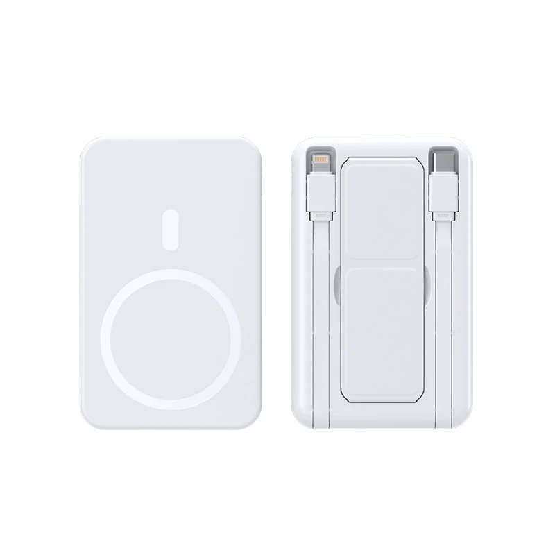 Tragbare kabellose Powerbank mit integrierten USB-Kabeln Skanto