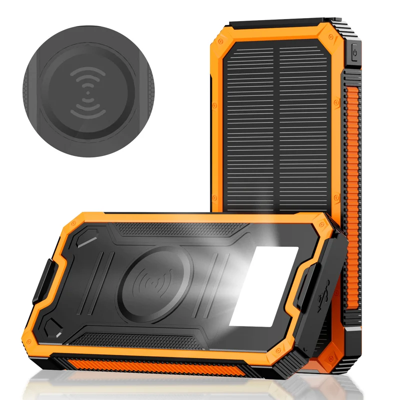 Tragbare Solar-Powerbank mit Schnellladefunktion und kabelloser Ladekompatibilität Skanto