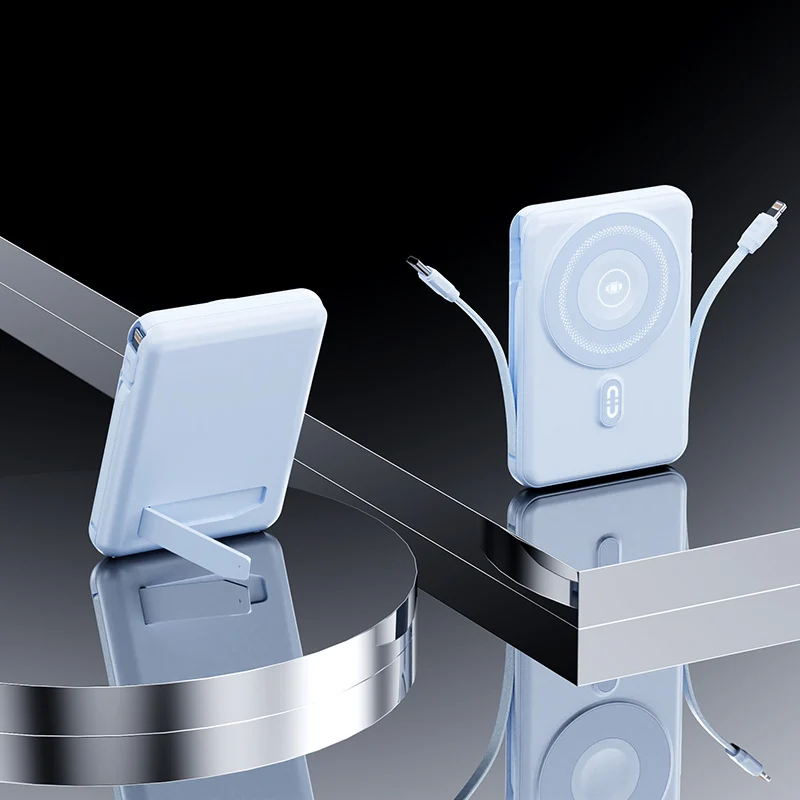 Tragbare Powerbank mit integriertem Ständer und Schnellladefunktion Skanto