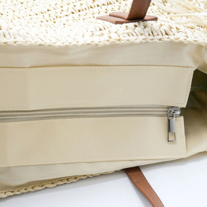 Stroh-Strandtasche mit Fransen Skanto