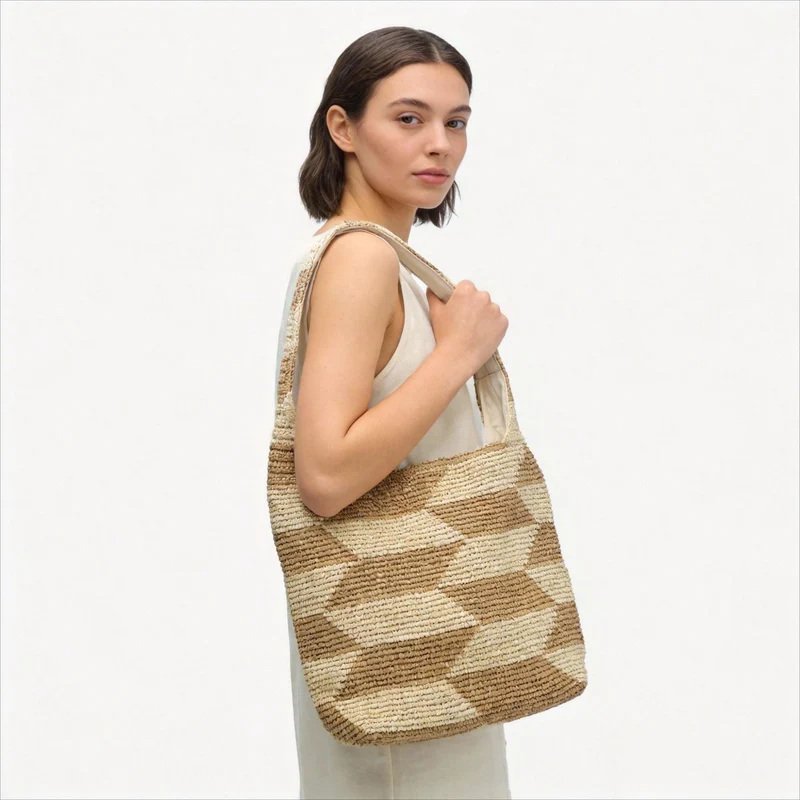 Stylische Tasche aus Naturgeflecht Skanto