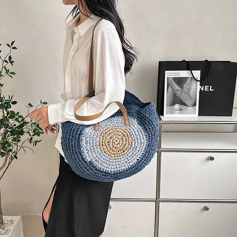 Runde Strohtasche Skanto