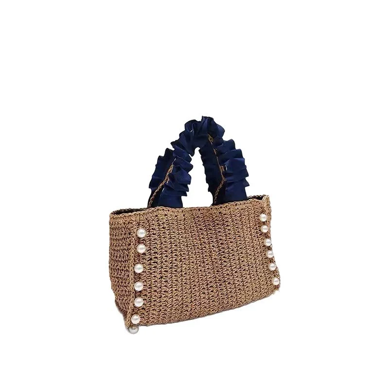 Moderne Strohtasche mit Rüschendetail Skanto