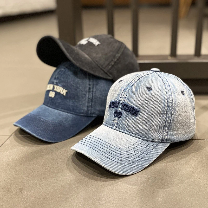 Herren Distressed Baseballkappe im Denim-Stil Skanto