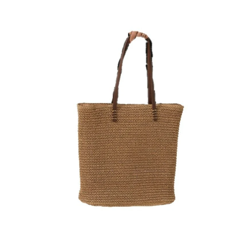 Geräumige Handtasche aus hochwertigem geflochtenem Naturmaterial Skanto