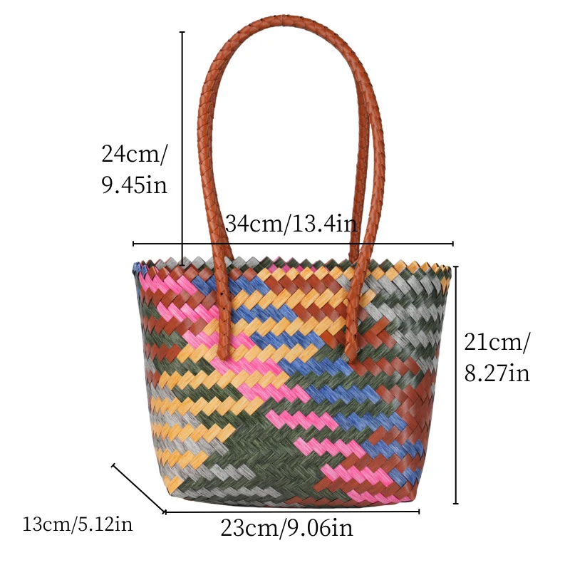 Handkorbtasche mit farbenfrohem Design Skanto