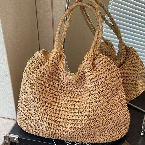 Große gewebte Tasche aus Naturmaterial Skanto