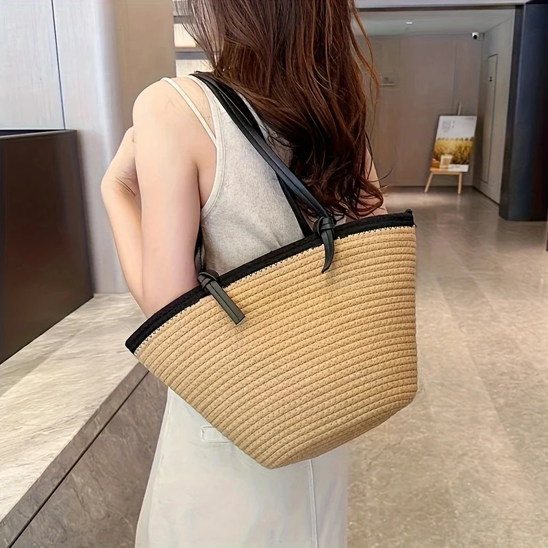Geräumige Strandtasche aus gewebtem Material Skanto