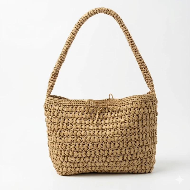 Geräumige Makramee-Tasche mit breiten Trägern Skanto