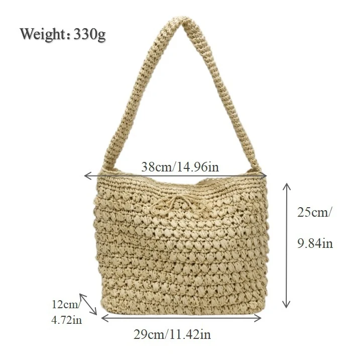 Geräumige Makramee-Tasche mit breiten Trägern Skanto