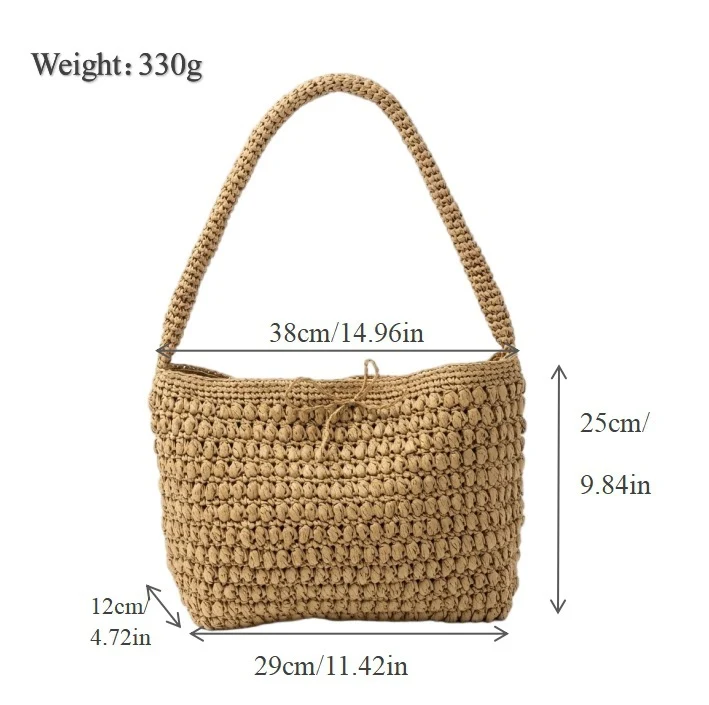 Geräumige Makramee-Tasche mit breiten Trägern Skanto