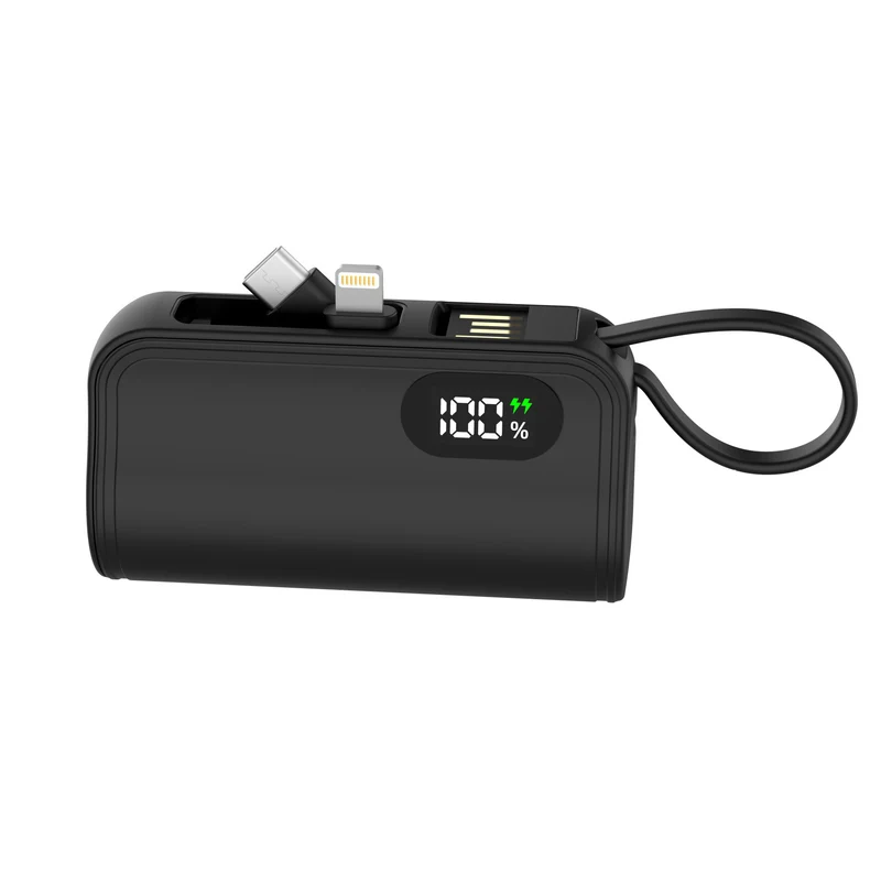 Tragbare Powerbank mit multifunktionalem Ladekabel und Digitalanzeige Skanto