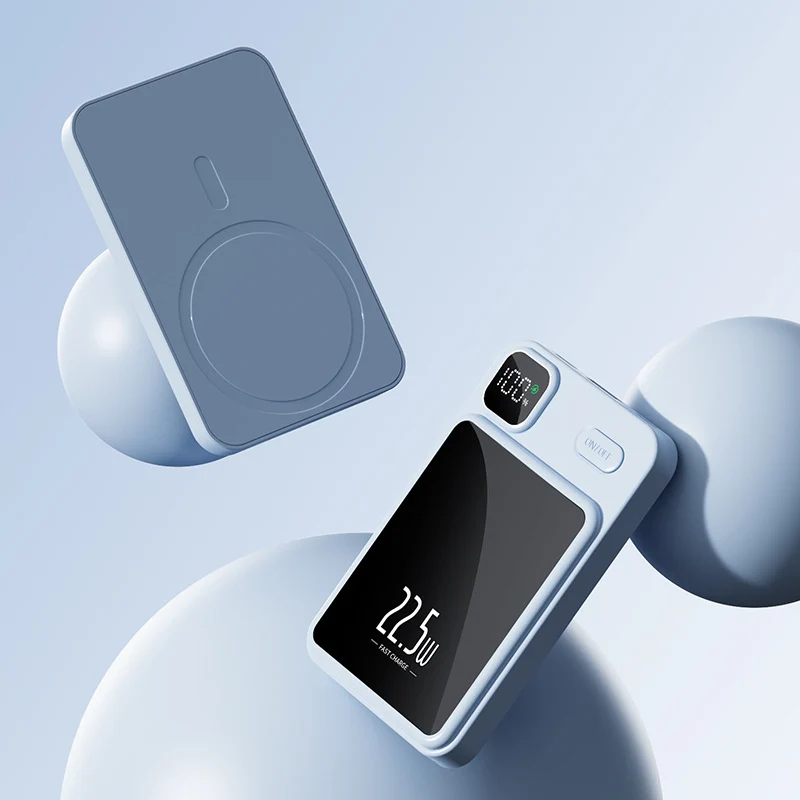 Tragbare Powerbank mit kabelloser Ladefunktion und intelligenter LED-Anzeige Skanto