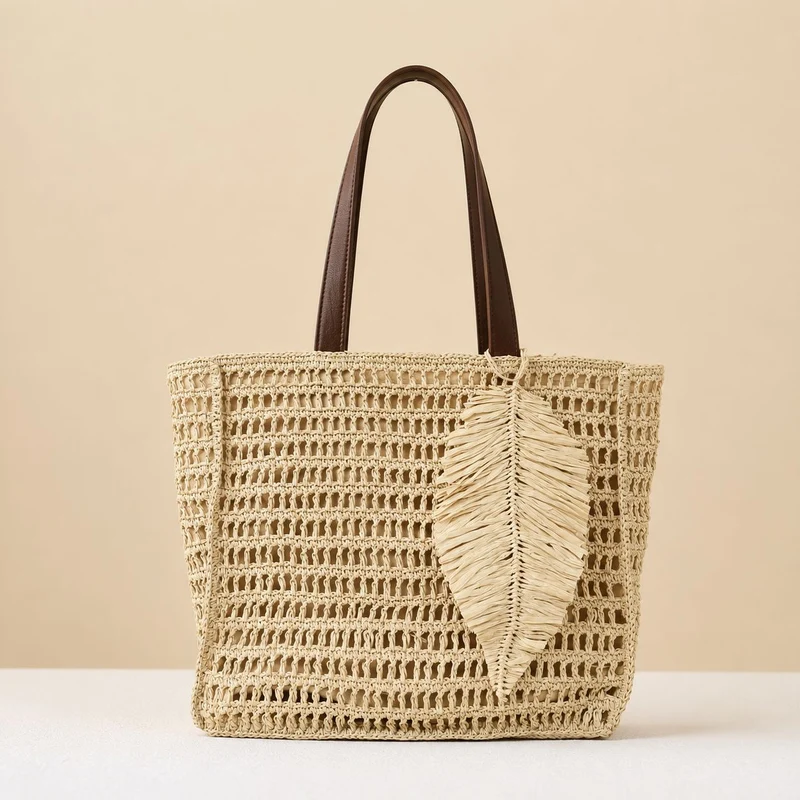 Handgefertigte Strandtasche aus Naturmaterialien Skanto