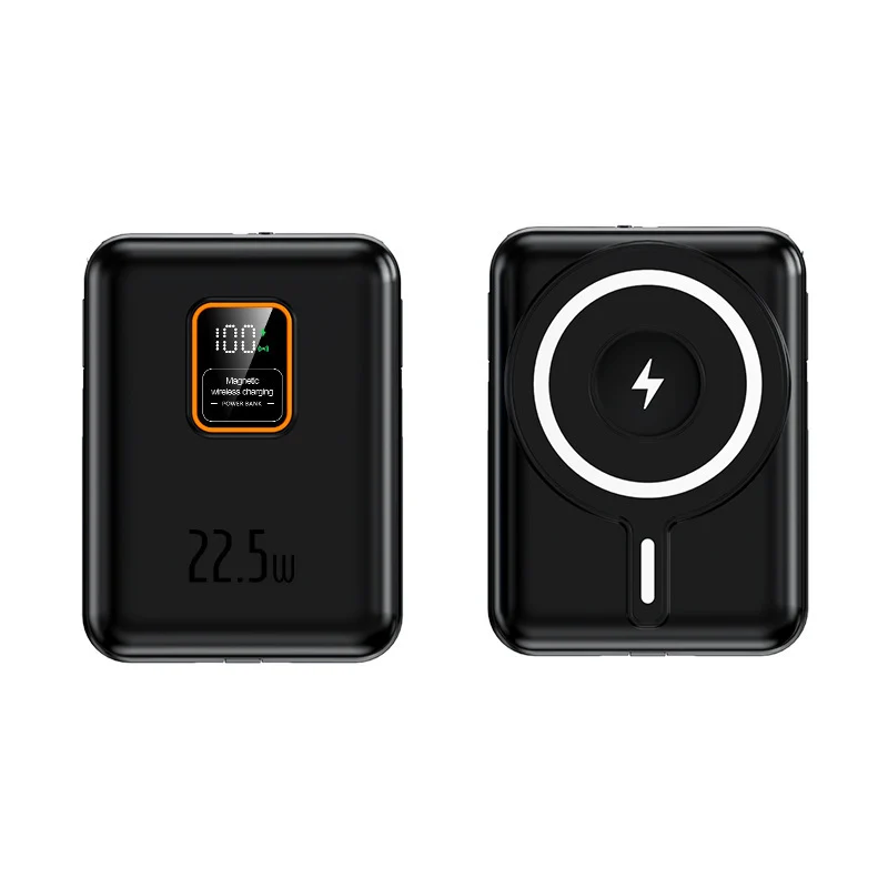 Tragbare Powerbank mit kabelloser Ladefunktion und digitaler Kapazitätsanzeige Skanto
