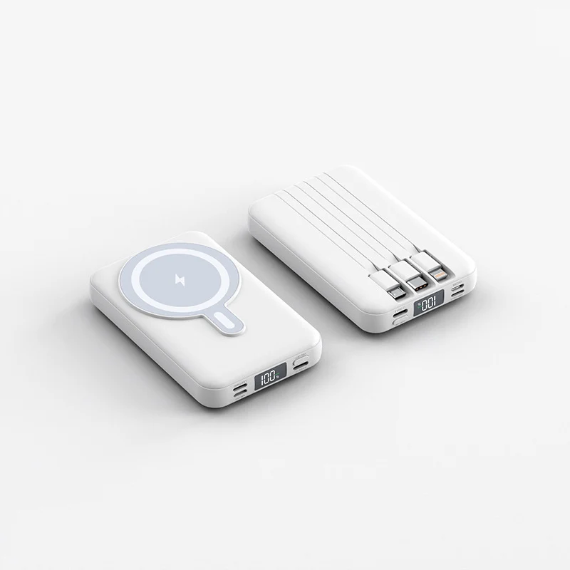 Tragbare Powerbank mit kabelloser Ladefunktion und digitalem Display Skanto