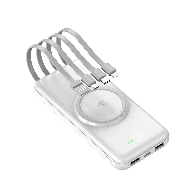 Tragbare Powerbank mit intelligenter Ladetechnologie und integriertem Kabelsystem Skanto