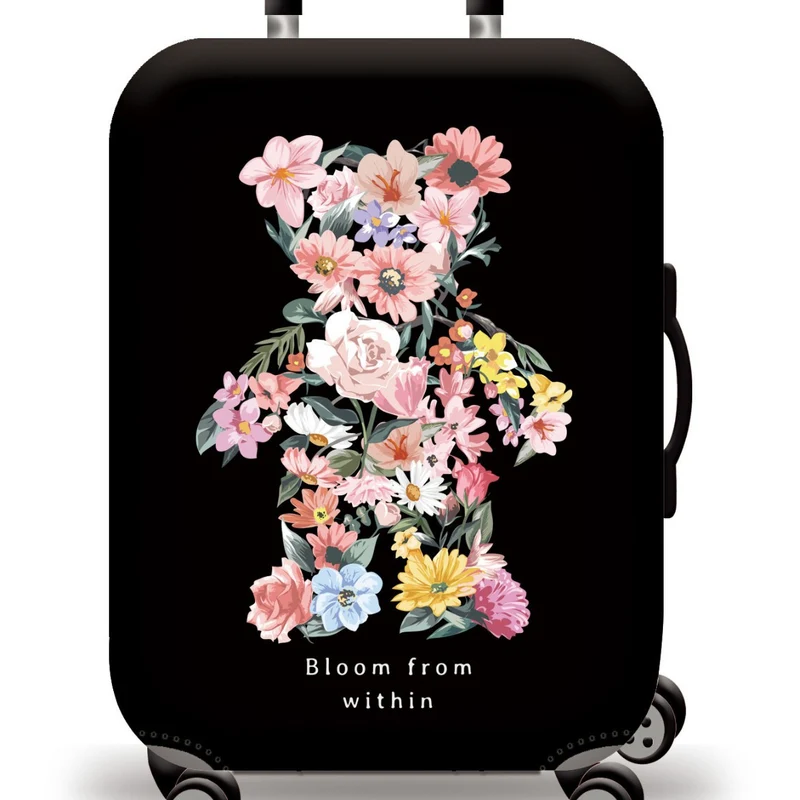 Skanto Unisex Kinder-Trolley-Koffer mit niedlichem Teddybär-Design, Hartschale, Teleskopgriff und vier drehbaren Rollen Skanto