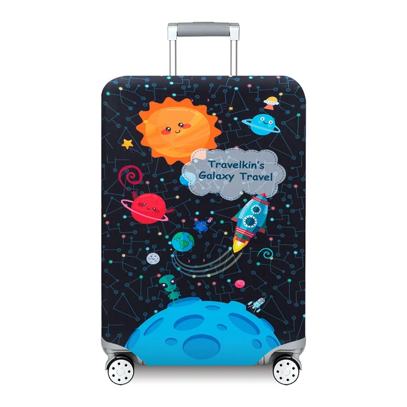 Unisex Skanto Kinder-Hartschalenkofferhülle mit lustigem Weltraum-Design aus elastischem Polyester-Spandex Skanto
