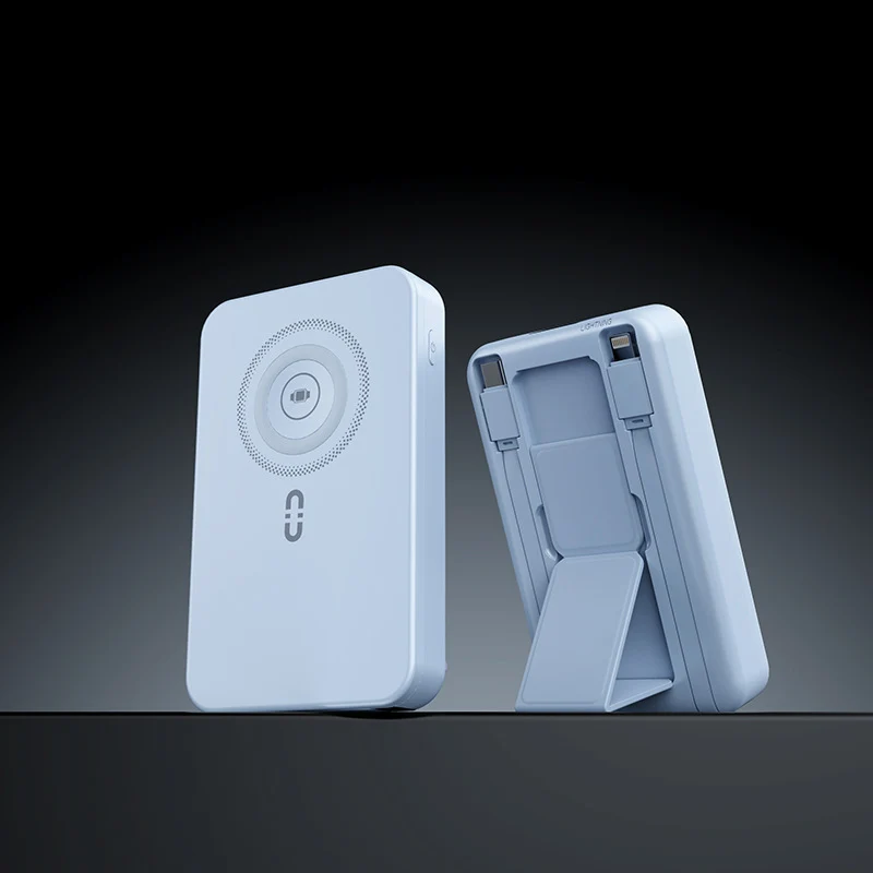 Tragbare Powerbank mit integrierter Standfunktion und Schnellladesystem Skanto