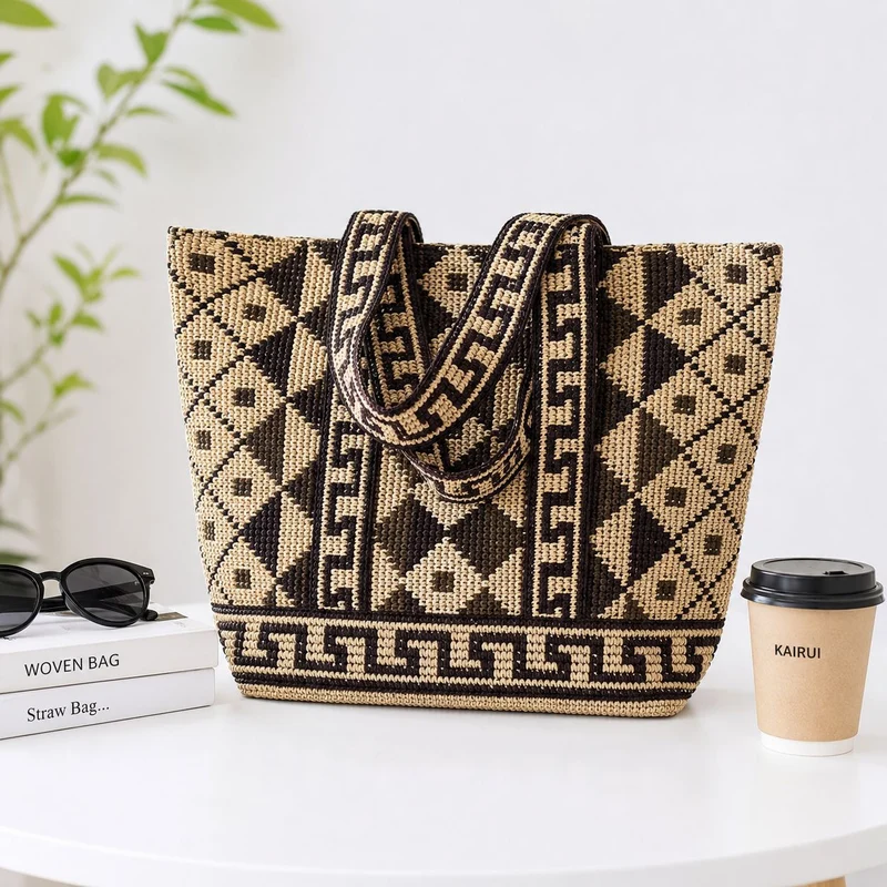 Moderne und praktische Strohtasche Skanto