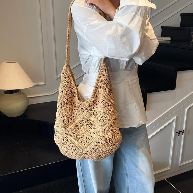 Handgefertigte Hobo Bag mit einzigartiger Makramee-Struktur Skanto