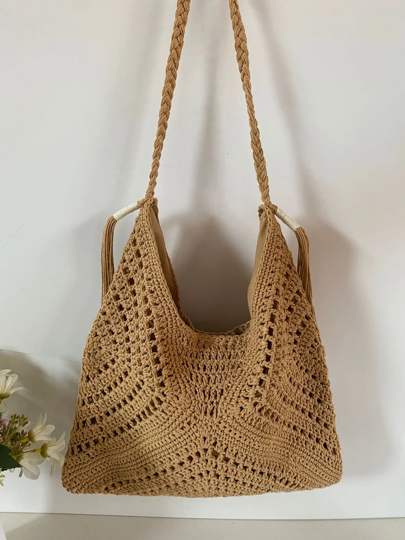 Handgeknüpfte Strandtasche mit Quaste Skanto