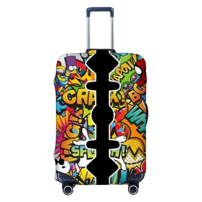 Unisex nicht-elastische Kofferhülle mit geometrischem Muster, Stretch-Polyester-Spandex-Hülle, Reißverschlussöffnung und rutschfester Innenbefestigung für Trolley Skanto
